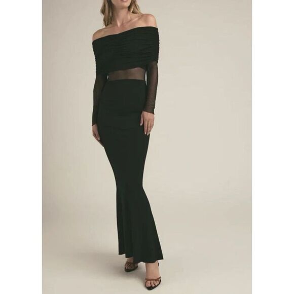 Favorite Daughter The New Era Off the Shoulder Jersey Maxi Dress Black Sz XL - Picture 4 of 7